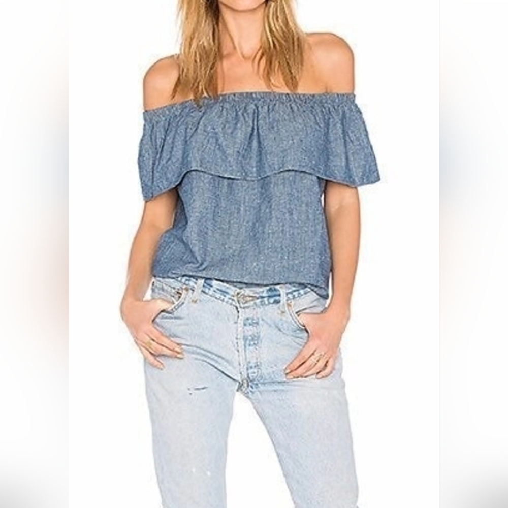 Levi's Blue Off-Shoulder Blouse